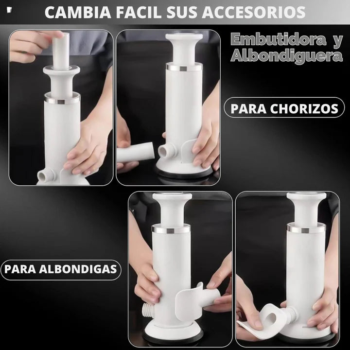 Máquina embutidora - Haz tus propios chorizos, salchichas y albóndigas