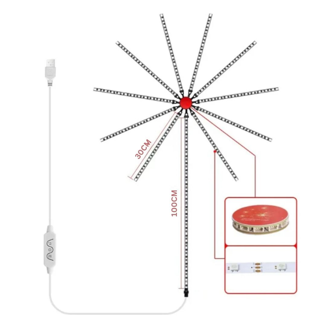 Luces LED con Efecto de Fuegos Artificiales 🎇