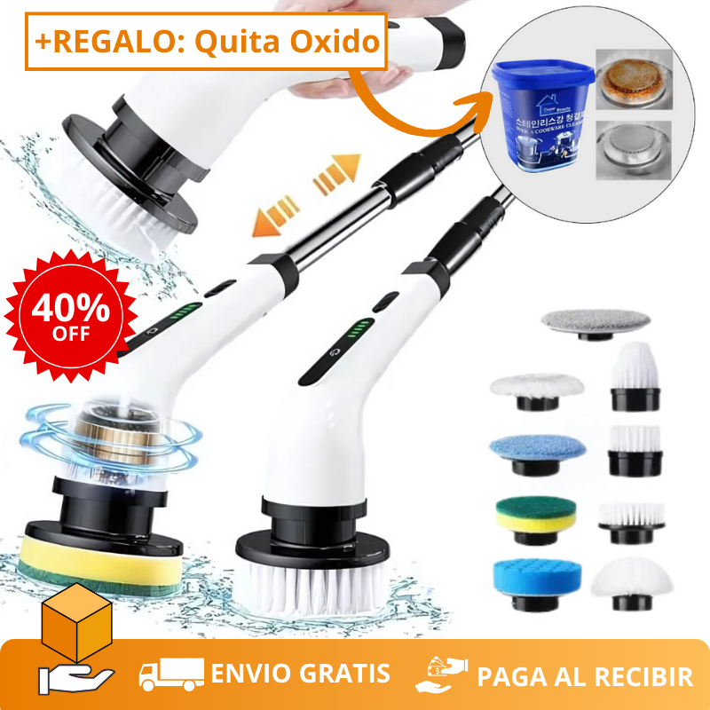 Cepillo Eléctrico de Limpieza 9 en 1 +REGALO: Quita Oxido