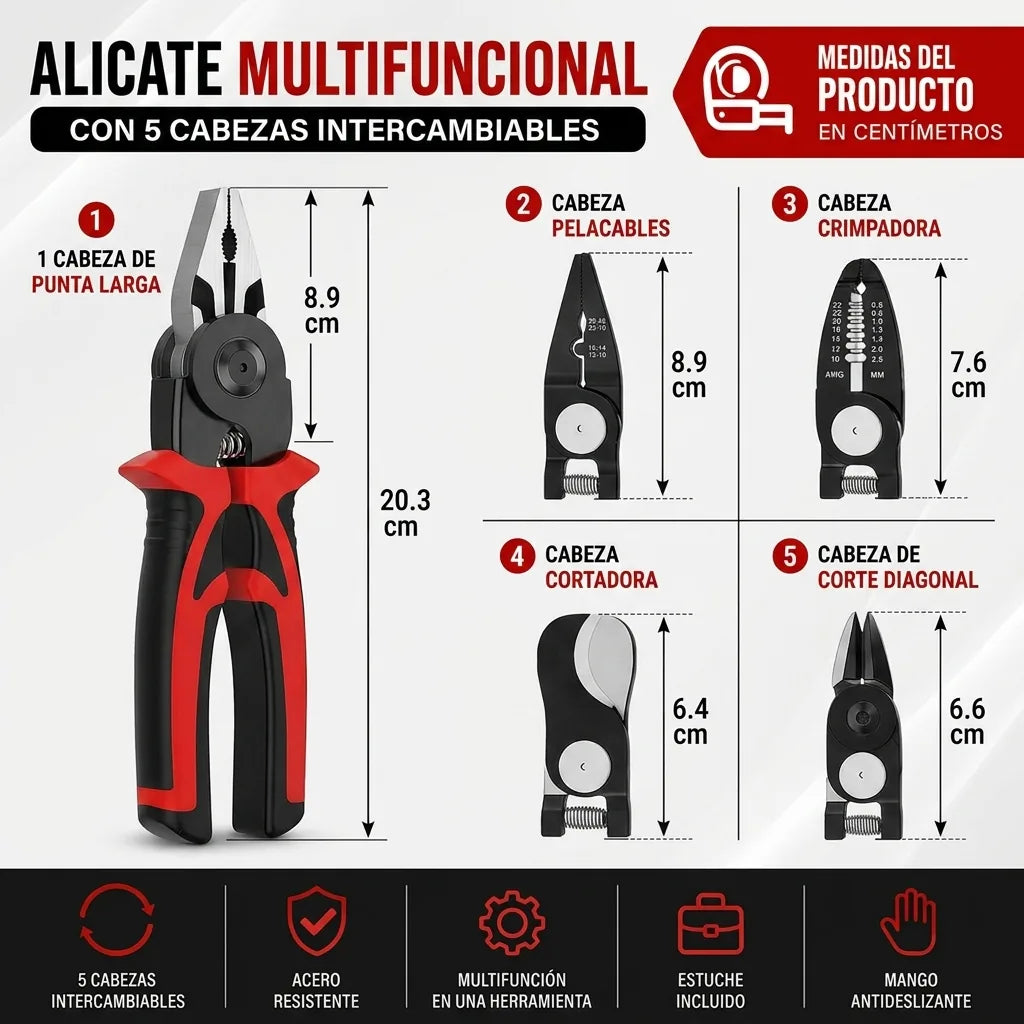 MULTI ALICATE PRO - X5 Cabezales Intercambiables