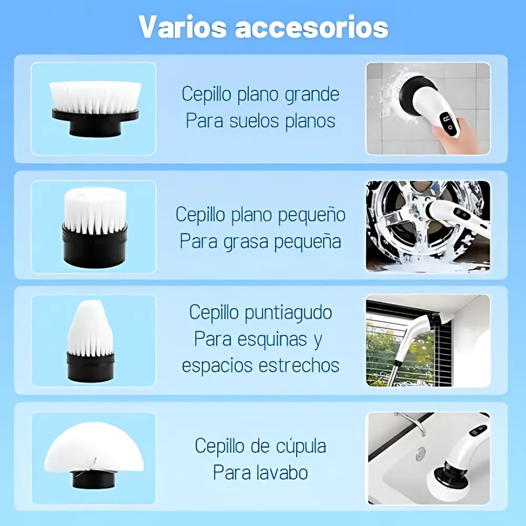 Cepillo Eléctrico de Limpieza 9 en 1 +REGALO: Quita Oxido