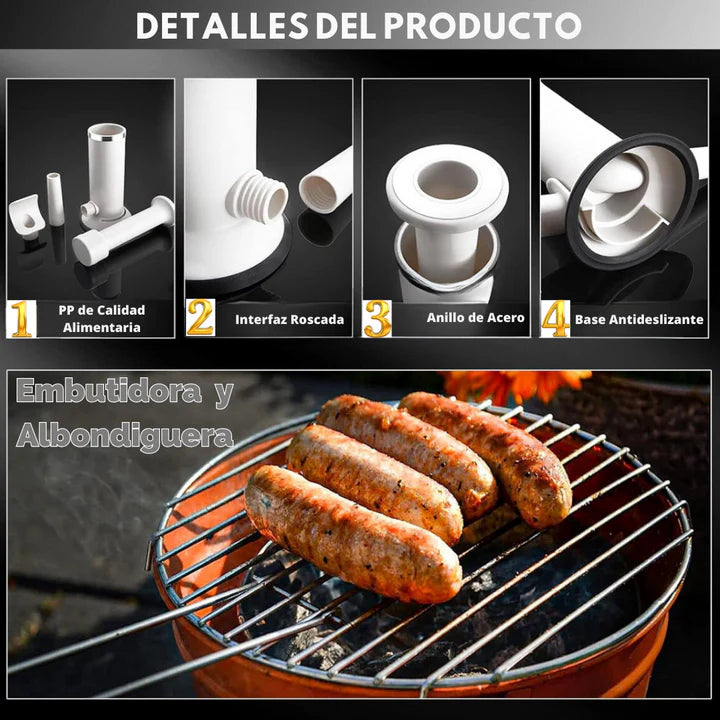 Máquina embutidora - Haz tus propios chorizos, salchichas y albóndigas