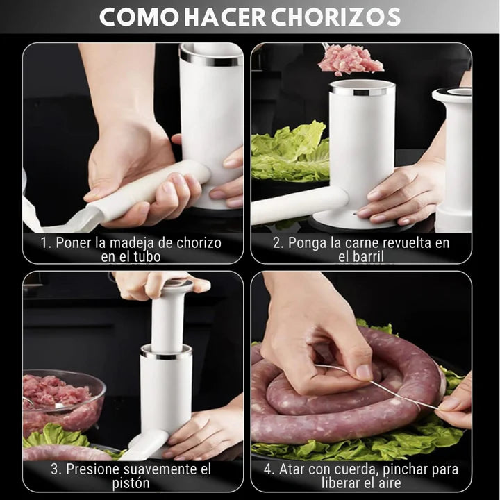 Máquina embutidora - Haz tus propios chorizos, salchichas y albóndigas