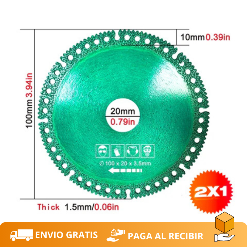 2x1 Disco de Corte Ultra Resistente – Corta en cualquier Material