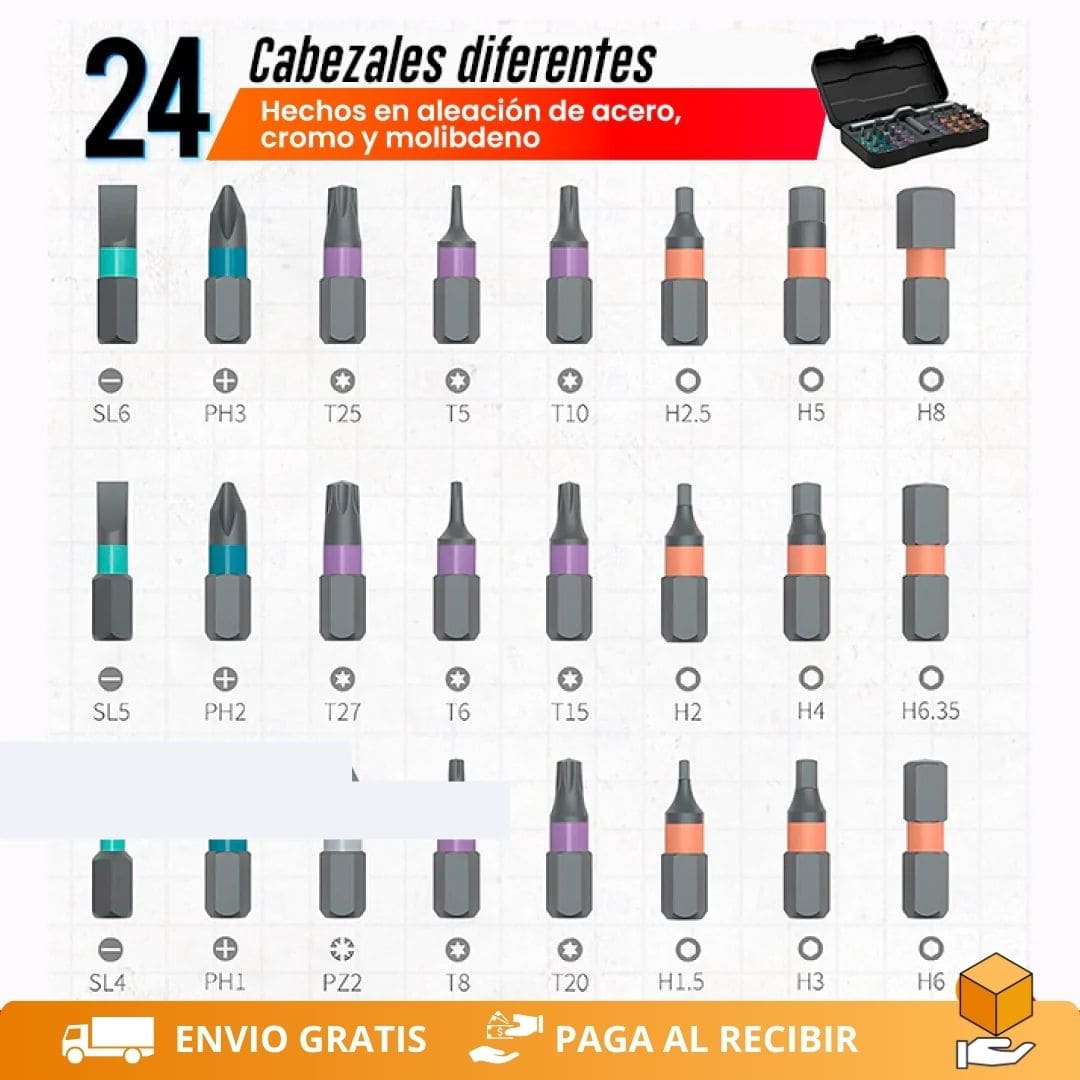 FixPro 24X - Kit Llave T Todo en Uno