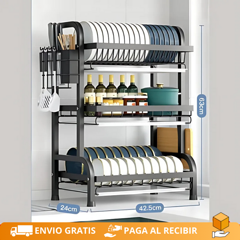 Escurridor Premium 3 Niveles: Mantén tu cocina ordenada