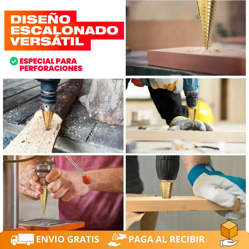 Set de 6 Brocas Escalonadas de Titanio