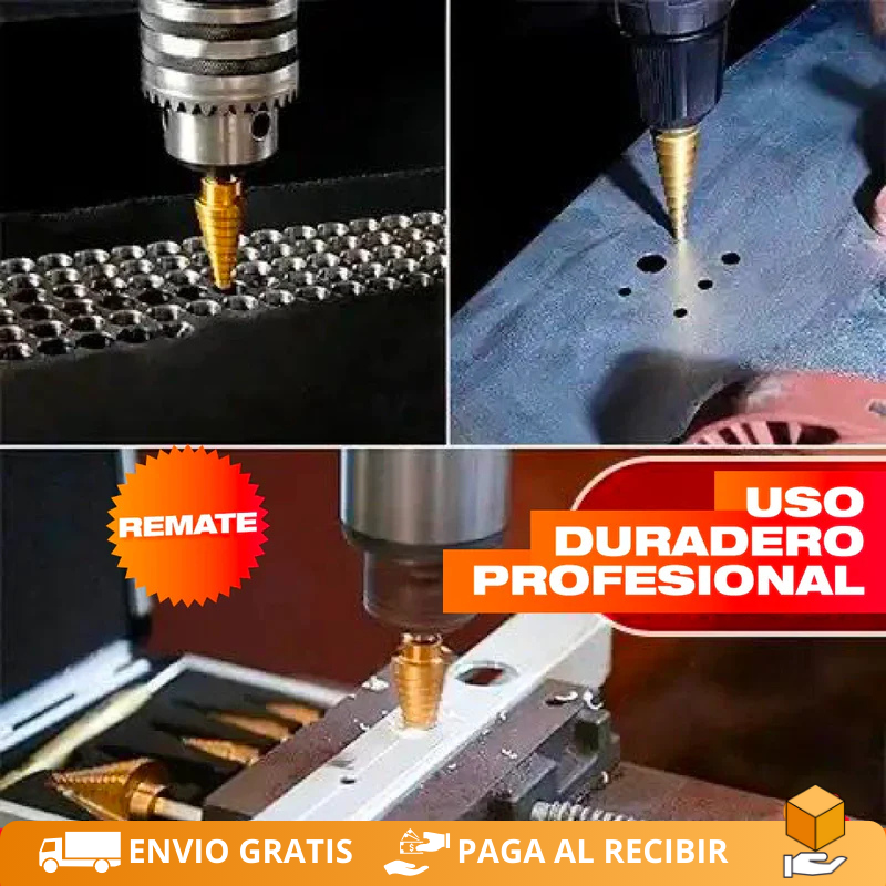 Set de 6 Brocas Escalonadas de Titanio