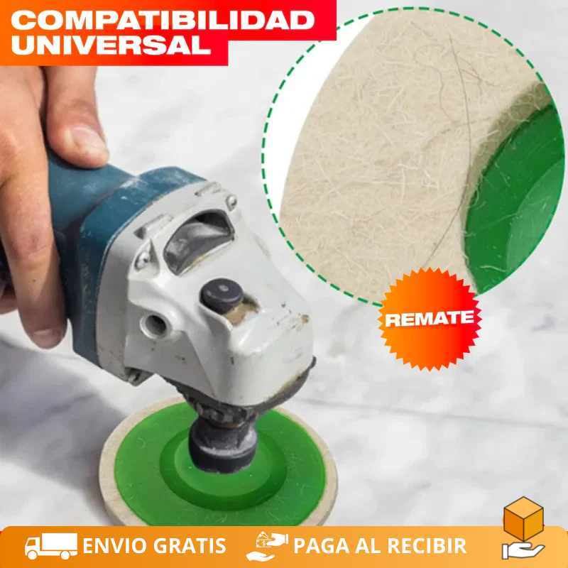 Set Profesional de 10 Discos Pulidores de Lana