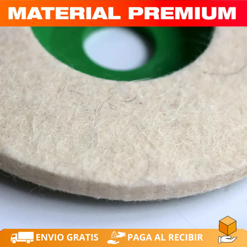 Set Profesional de 10 Discos Pulidores de Lana