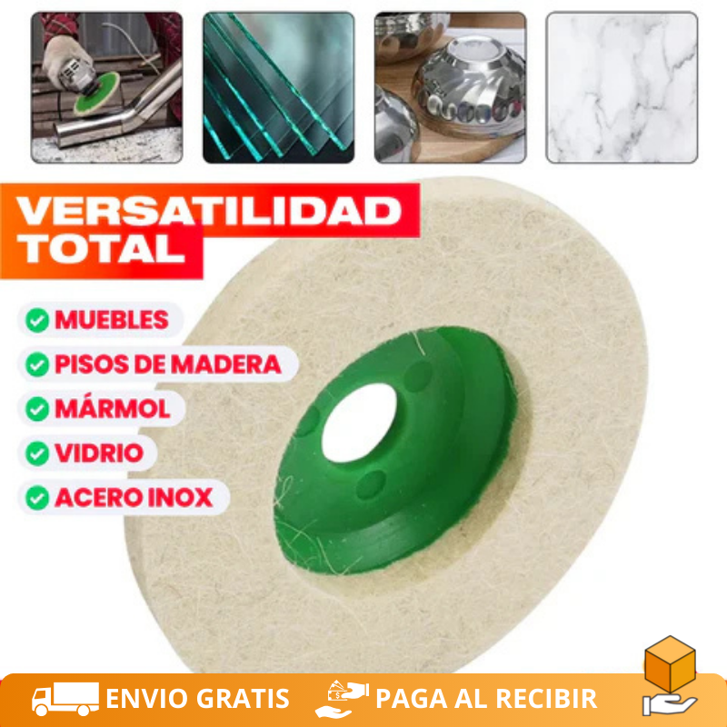 Set Profesional de 10 Discos Pulidores de Lana