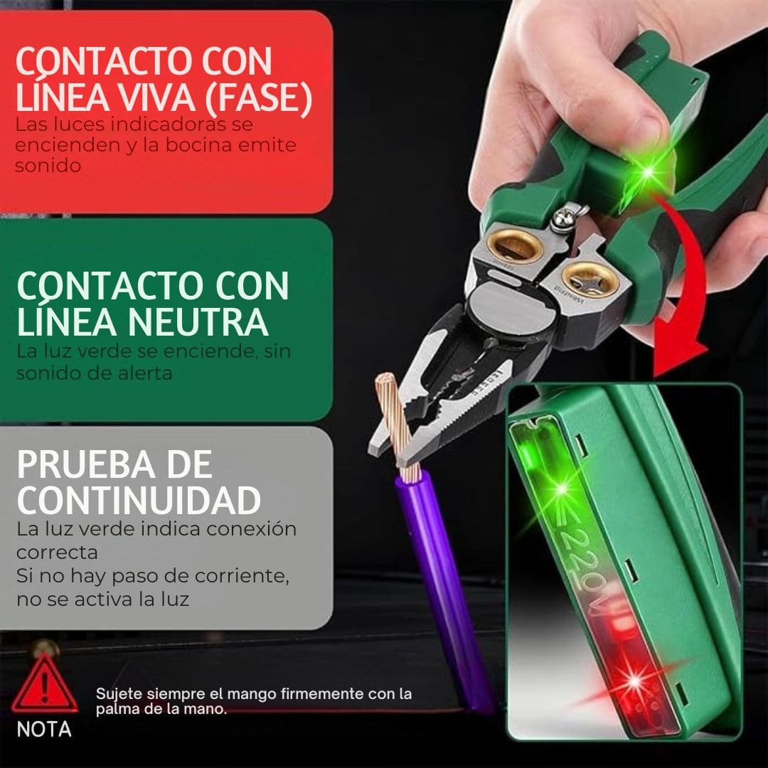 VoltPro Max – Pinza 8 en 1 con detector eléctrico