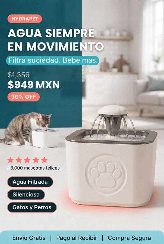 HydraPet™ Fuente Automática para Agua Siempre en Movimiento