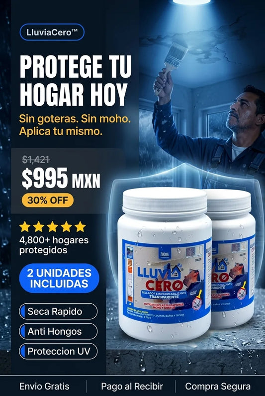 LluviaCero™ Protección Transparente Contra Filtraciones y Humedad (2 Litros)