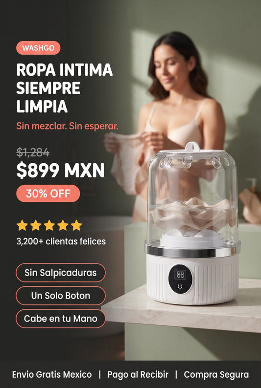 WashGo™ - Mini Lavadora Recargable para Prendas Delicadas