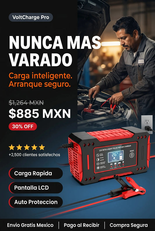 VoltCharge Pro - Mantén Tu Batería Lista Para Arrancar