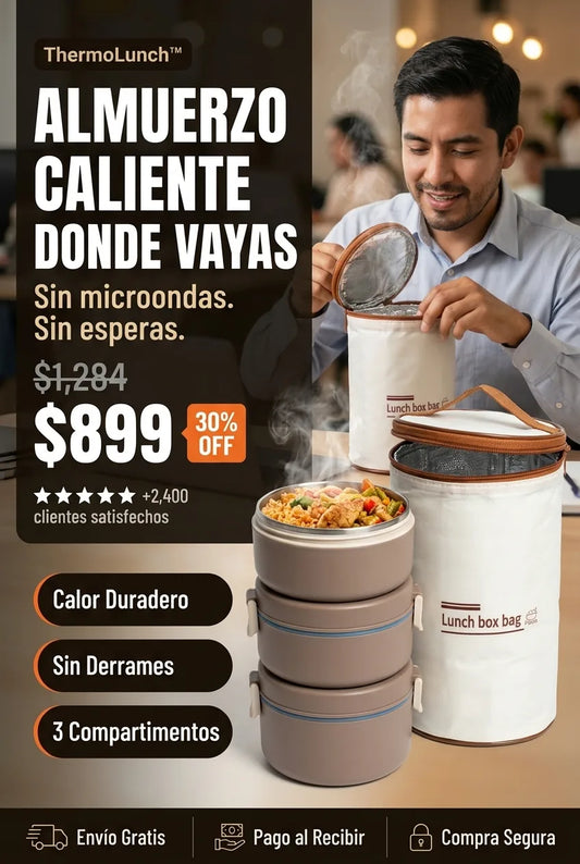 ThermoLunch™ - Lonchera Térmica con 3 Compartimentos