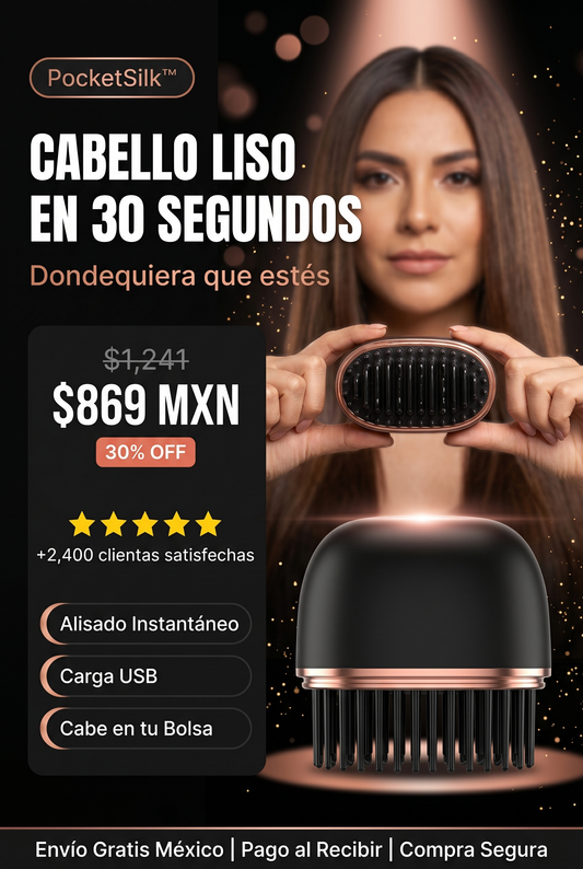 PocketSilk™ - Cepillo Alisador Portátil Recargable