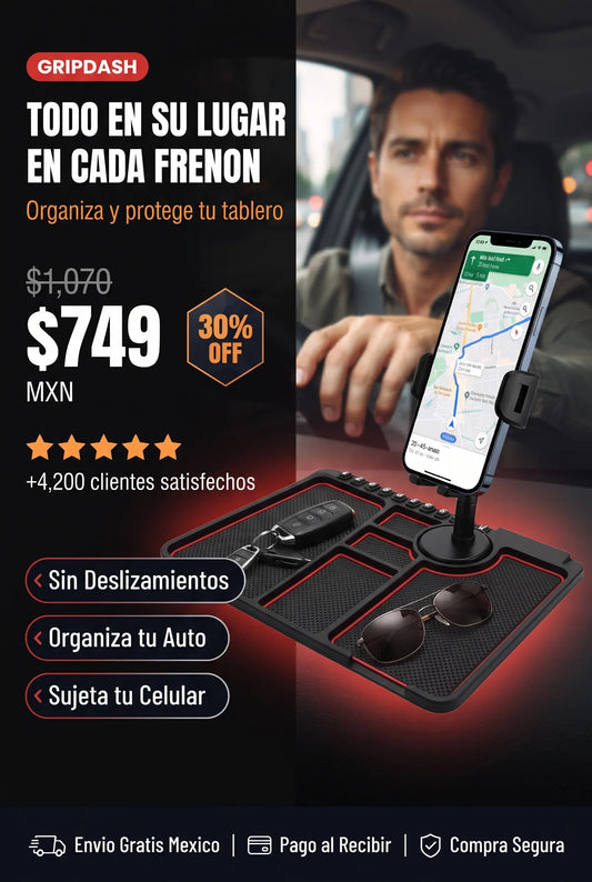 GripDash™ Organiza y Protege tu Tablero Inteligentemente