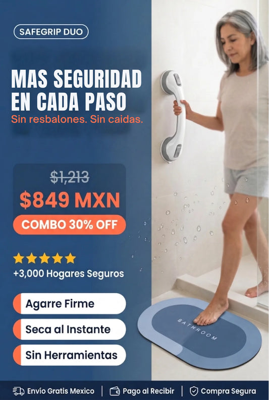 SafeGrip Duo™ - Más estabilidad y protección en cada paso del baño.
