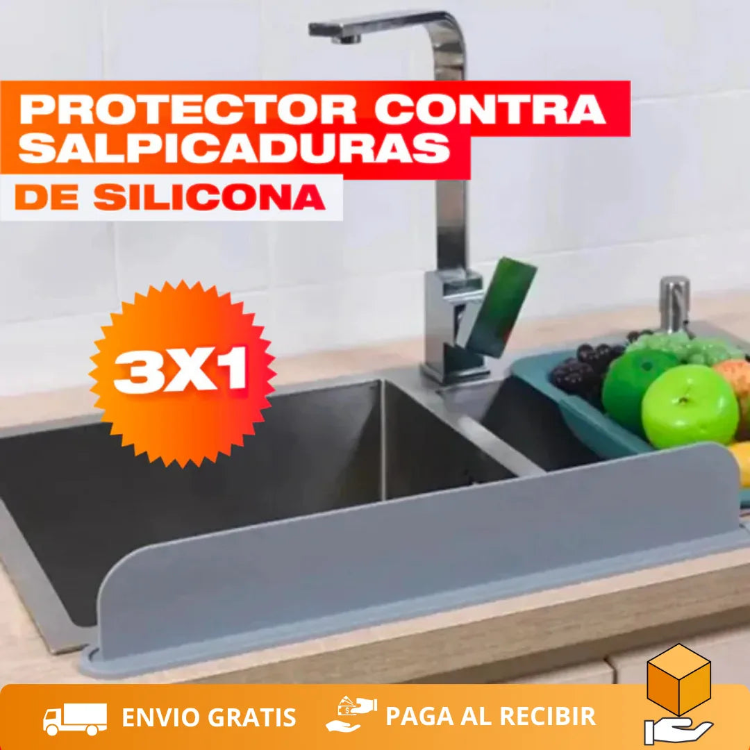 Promo 3x1 Protector contra Salpicaduras de Silicona – Lava Sin Salpicar Agua