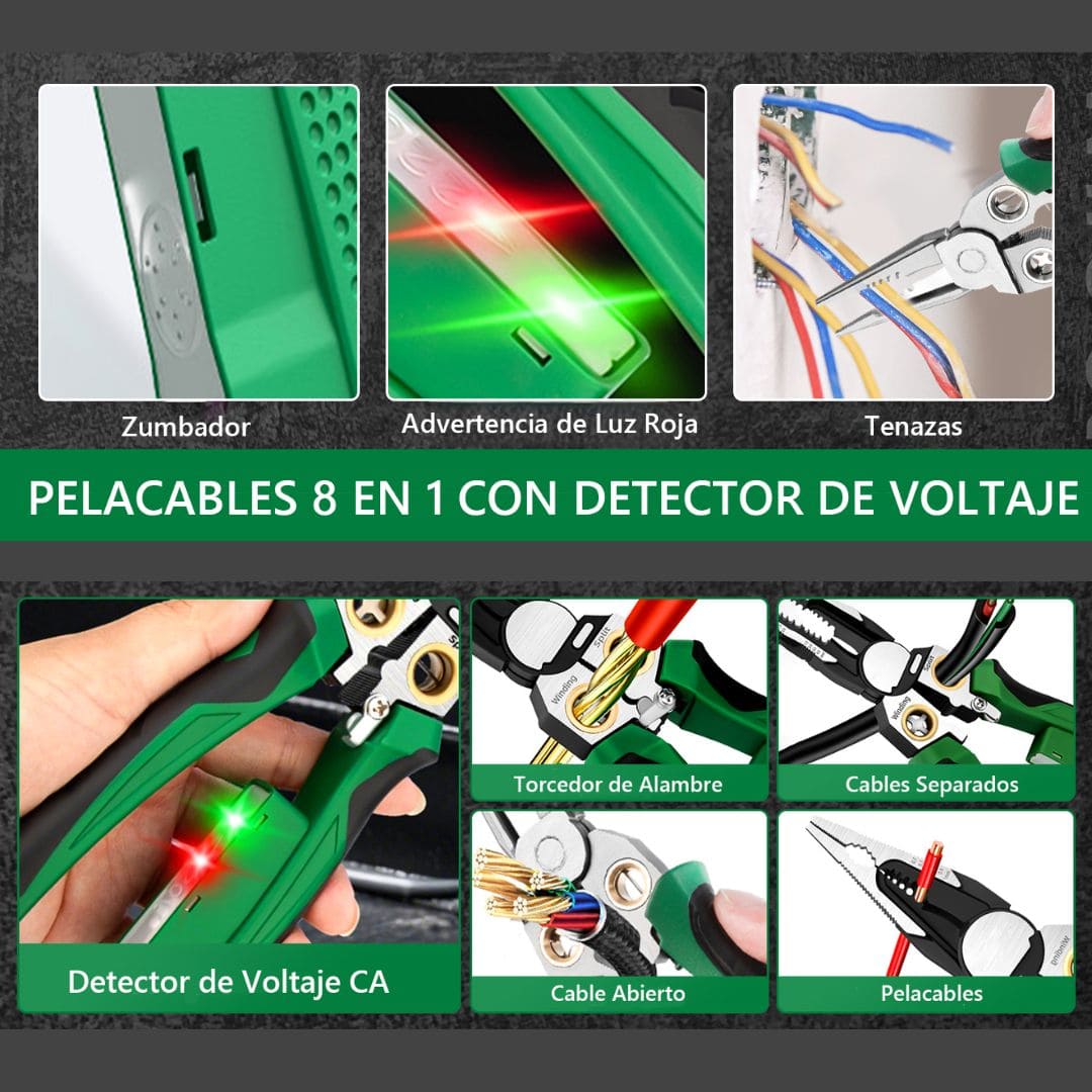 VoltPro Max – Pinza 8 en 1 con detector eléctrico