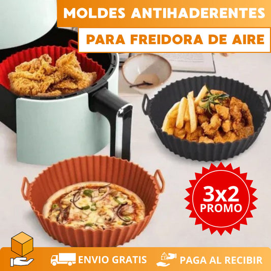 PROMO 3X2 Moldes Antiadherentes de Silicona para Freidora de Aire