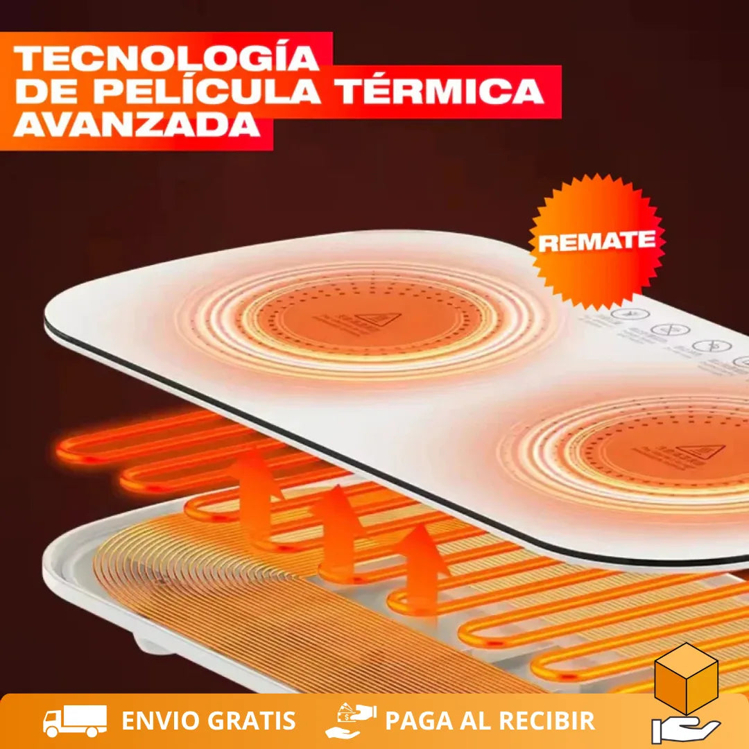 Bandeja Calefactora Eléctrica Doble