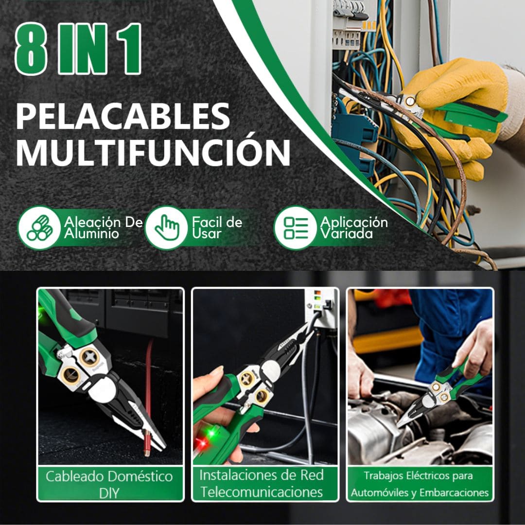 VoltPro Max – Pinza 8 en 1 con detector eléctrico