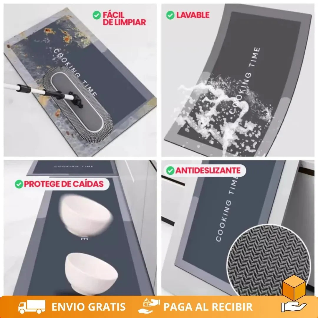 DryStep Pro - Kit 2 Tapetes Absorbentes Antideslizantes Hogar