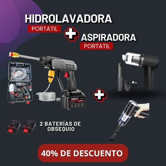 Combo TurboClean: Lava y Aspira Tu Coche Donde Sea
