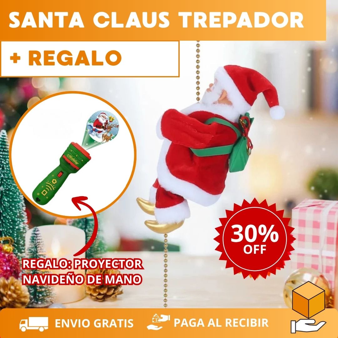 Santa Claus Trepador + REGALO: Proyector Navideño de mano