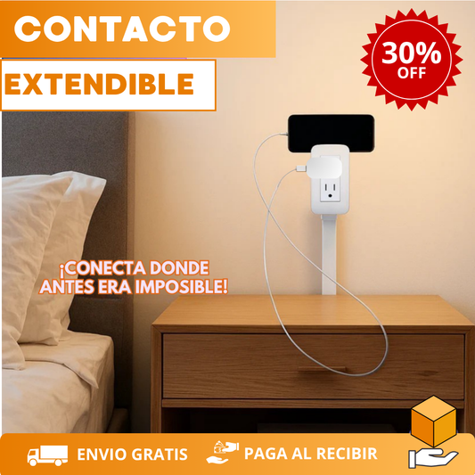 CONTACTO EXTENDIBLE DE 2 TOMAS