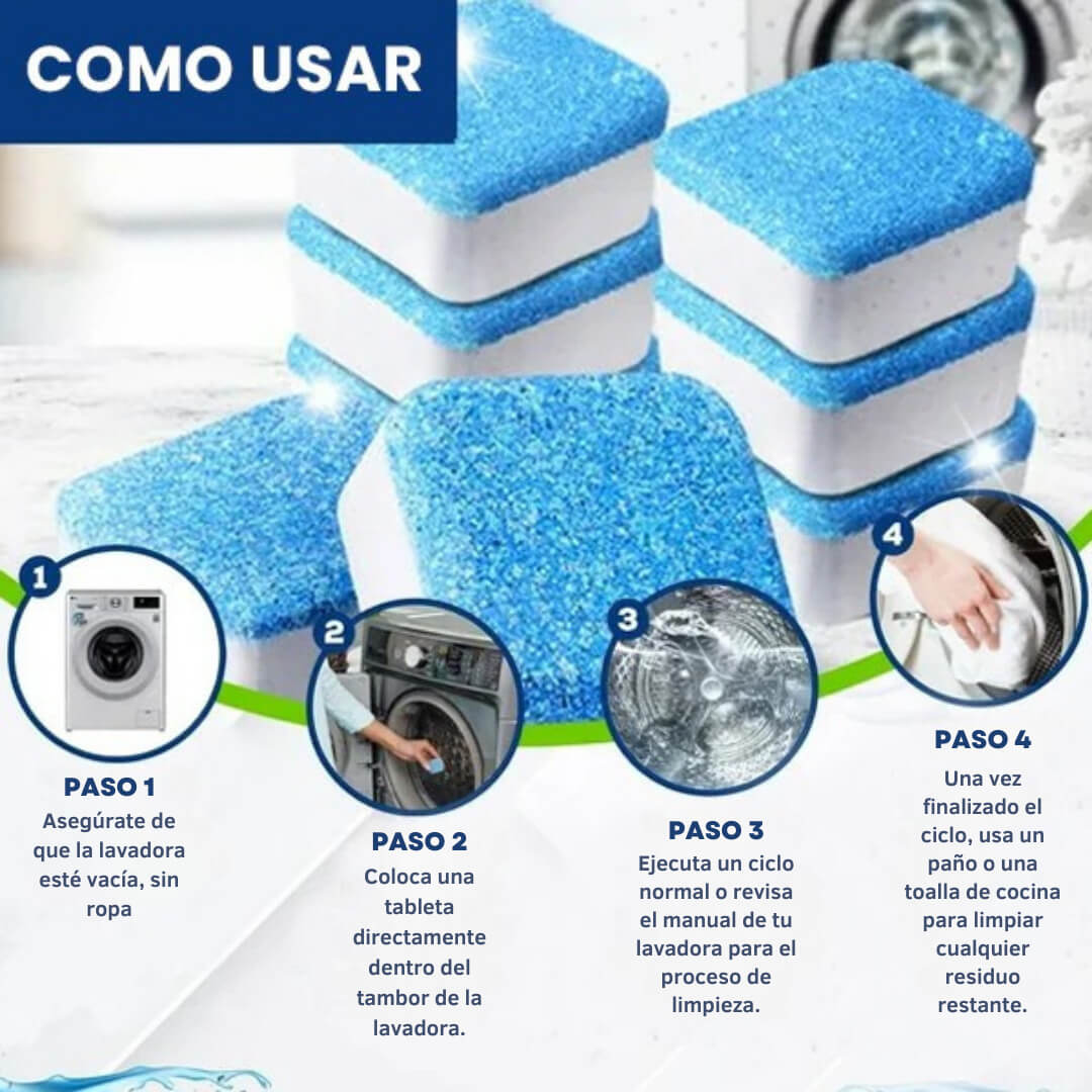 WashBoost™ - Elimina residuos y malos olores de tu lavadora (24 Pastillas)