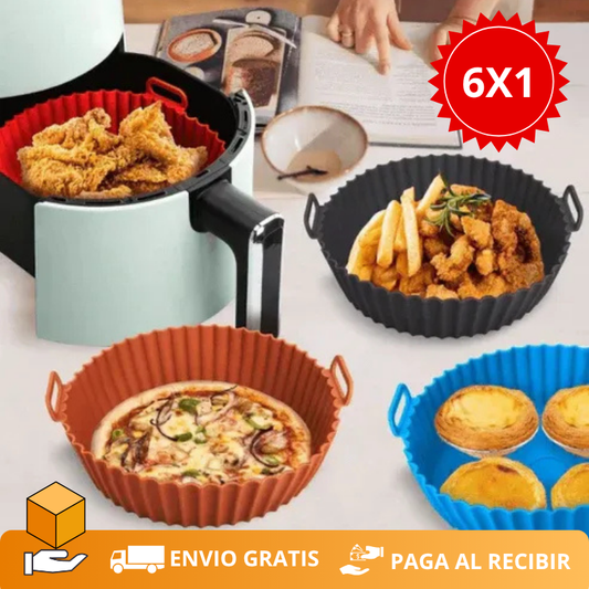 PACK de 6 Moldes Antiadherentes de Silicona para Freidora de Aire