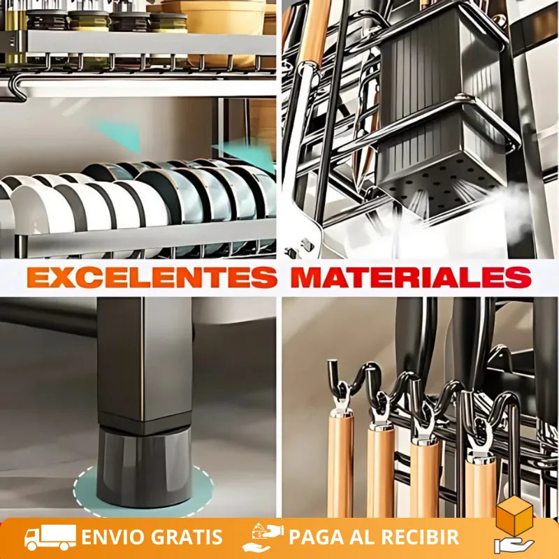 KitchenRack™ Escurridor 3 Niveles + 2 Regalos Exclusivos ⭐