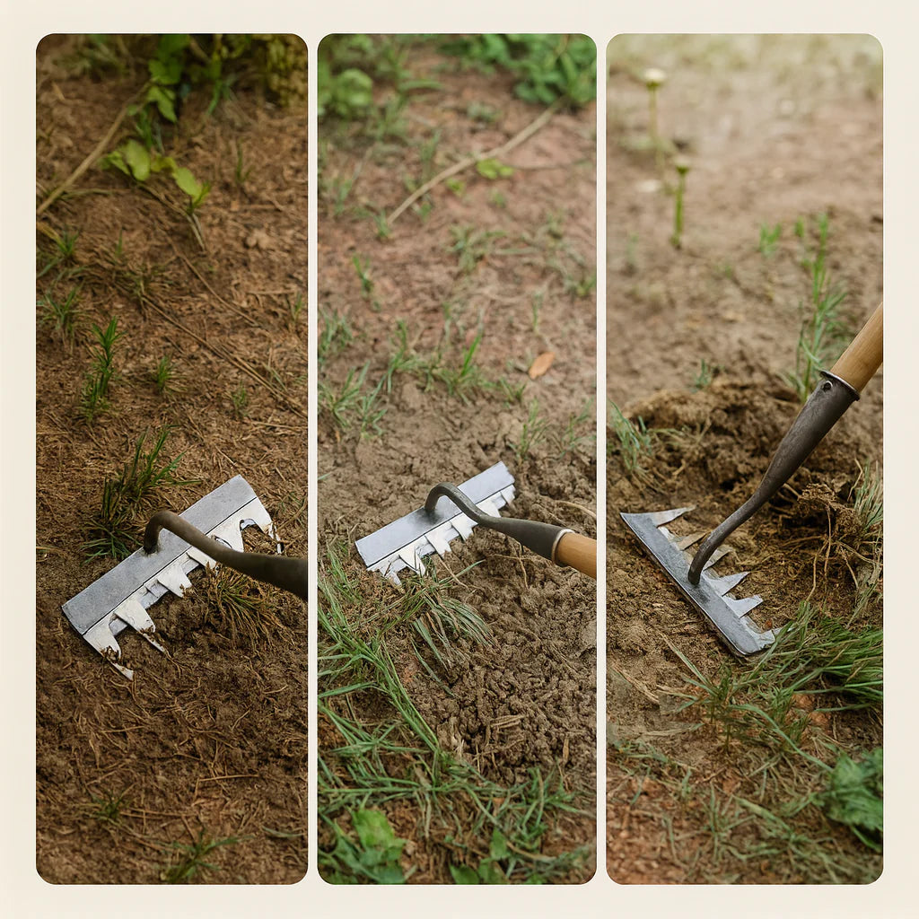 🌱 Rastrillo Eliminador de Malezas – Jardines limpios sin dañar tu espalda