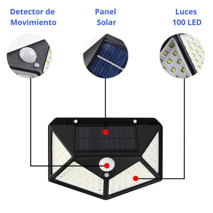 Kit de 4 lámparas LED solares