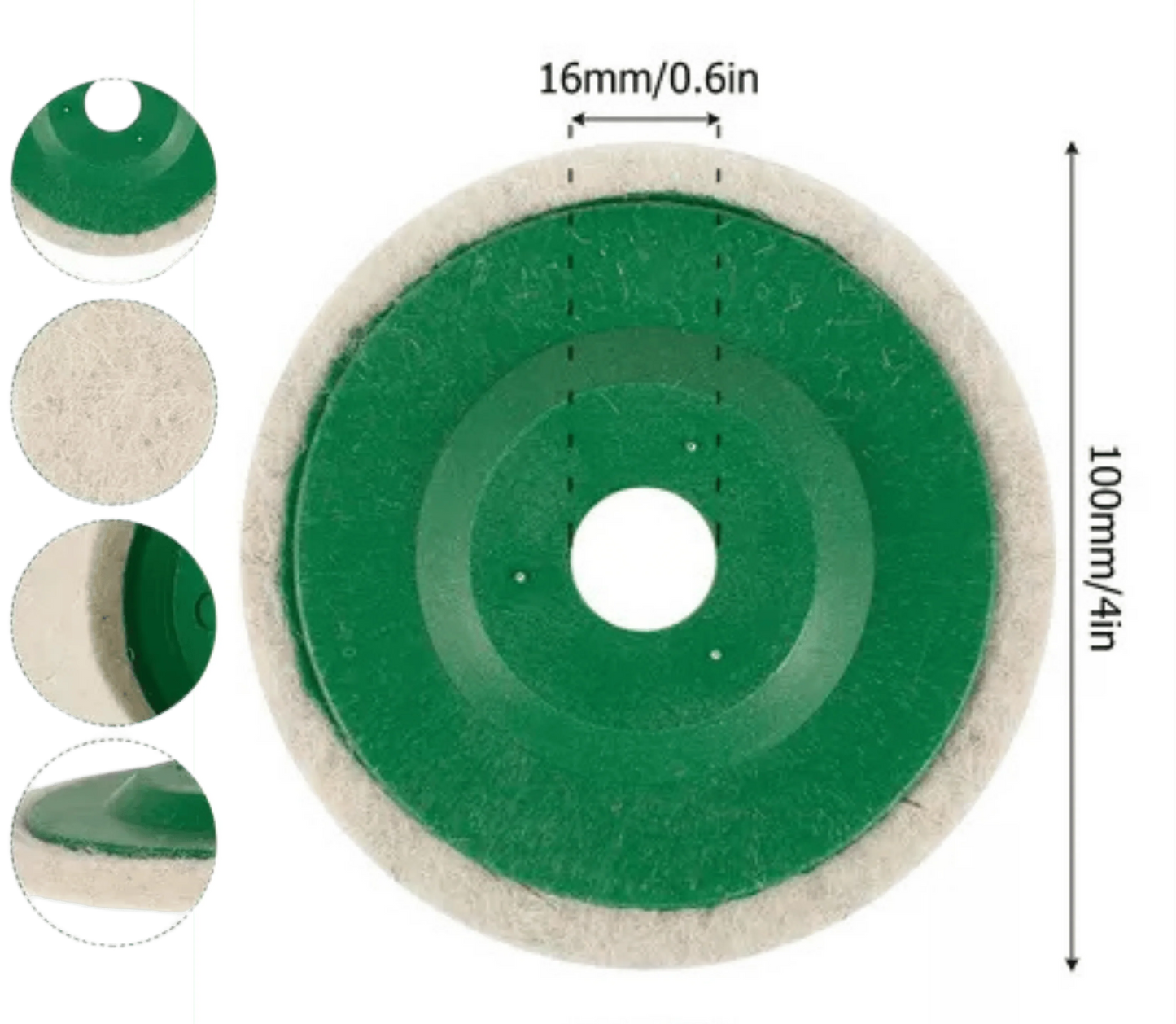 Set Profesional de 10 Discos Pulidores de Lana