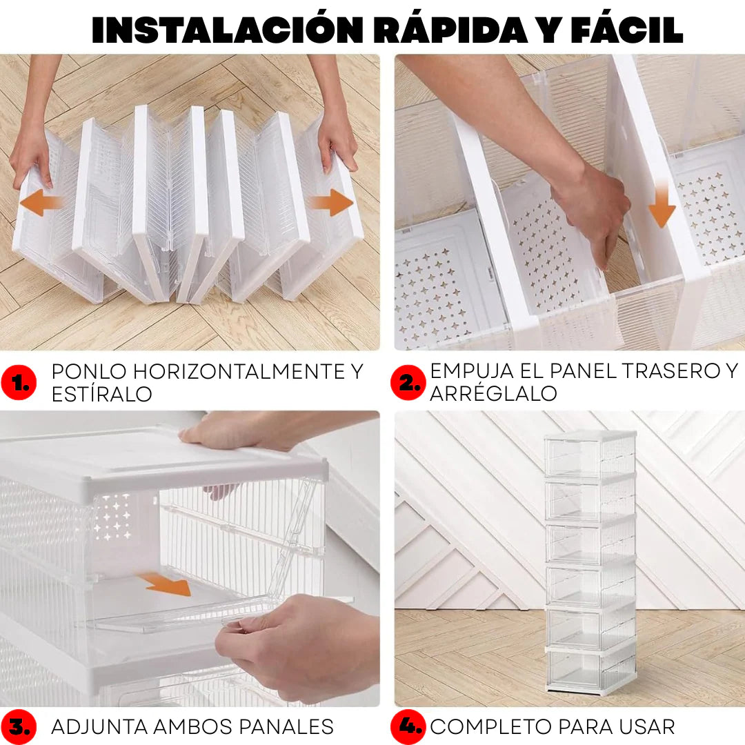 FlexiRack - Zapatero Plegable 6 Niveles - Orden Total