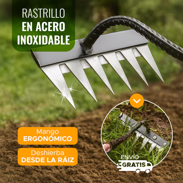 🌱 Rastrillo Eliminador de Malezas – Jardines limpios sin dañar tu espalda